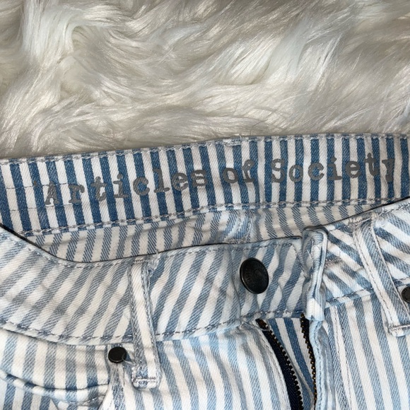 Articles of Society Blue and White Striped Skinny Jeans - Picture 6 of 8